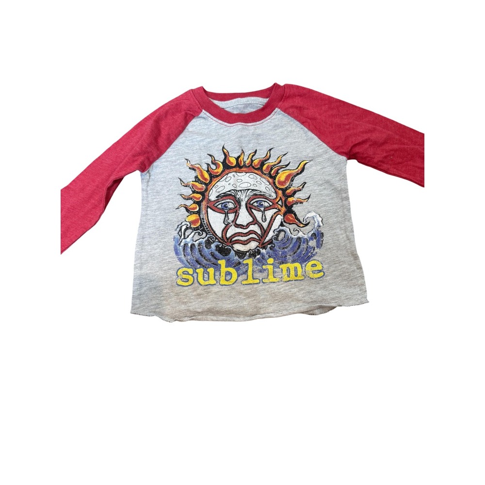 Sublime Shirt Infant 12M Gray Red Raglan Baseball Long Sleeve Sun Graphic Band‎